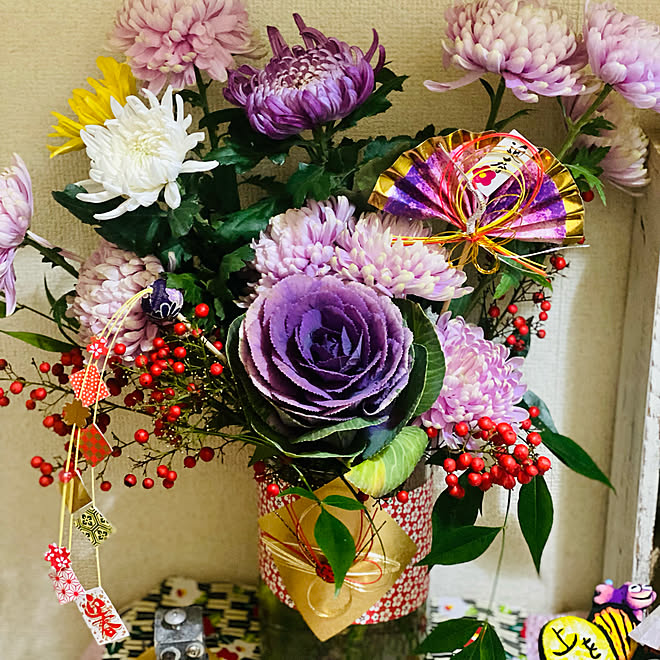 菊の花 お正月 正月花アレンジ 正月アレンジ 正月準備 などのインテリア実例 21 12 24 08 51 40 Roomclip ルームクリップ