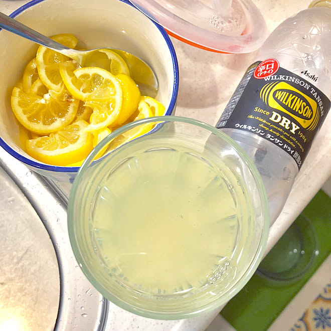キッチン/強炭酸水/レモンシロップ/レモン/蜂蜜レモン...などのインテリア実例 20180625 212835 ｜ RoomClip（ルームクリップ）