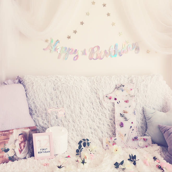 一歳誕生日 バースデーデコ 誕生日パーティ バースデー 誕生日飾りつけ などのインテリア実例 19 05 24 11 47 35 Roomclip ルームクリップ