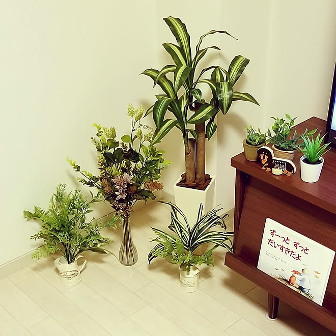 フェイクグリーン/観葉植物/100均/リビングのインテリア実例 - 2020-02-27 18:28:09
