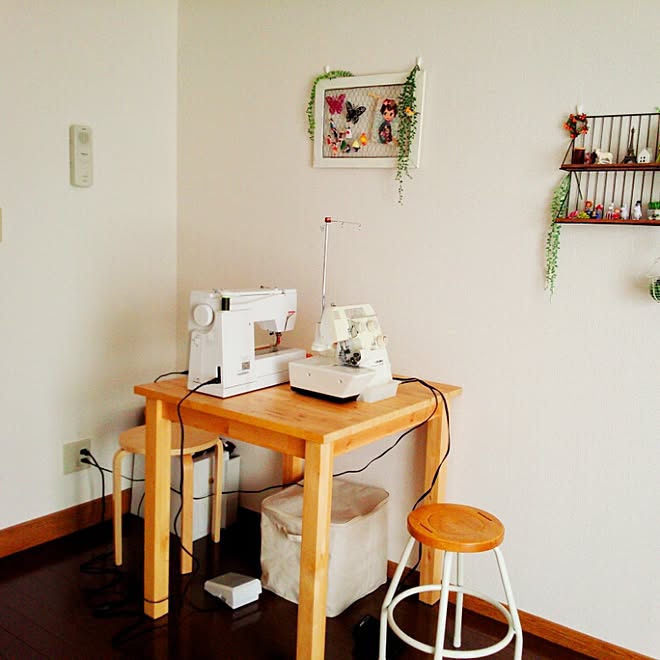 机 ミシン ブログやってます 一人暮らし 賃貸 などのインテリア実例 15 04 12 22 04 06 Roomclip ルームクリップ