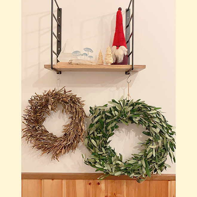 オリーブリース オリーブの木 オリーブ リース ハンドメイド などのインテリア実例 11 24 21 50 52 Roomclip ルームクリップ