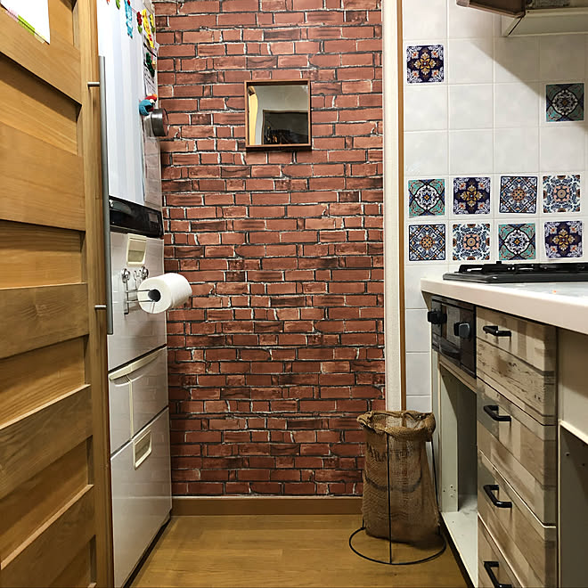 ブルックリン風 レンガ風壁紙 キッチンのインテリア実例 19 08 08 01 47 Roomclip ルームクリップ ブルックリン風 レンガ風壁紙 キッチンのインテリア実例 19 08 08 01 47 Roomclip ルームクリップ
