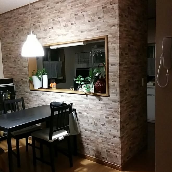 リビング Diy 壁紙 壁紙本舗さん 対面キッチンの壁 などのインテリア実例 16 04 29 44 09 Roomclip ルームクリップ