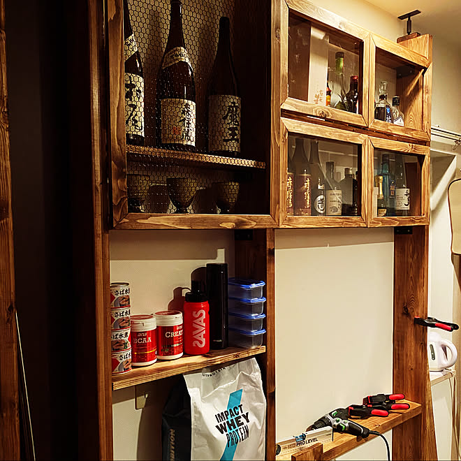 カインズ 男前 バー風 収納 壁面収納 などのインテリア実例 19 12 08 17 56 26 Roomclip ルームクリップ