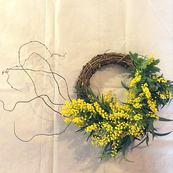 お花 リース ミモザ ドライフラワー ハンドメイドのインテリア実例 19 02 10 22 22 08 Roomclip ルームクリップ お花 リース ミモザ ドライフラワー ハンドメイドのインテリア実例 19 02 10 22 22 08 Roomclip ルームクリップ
