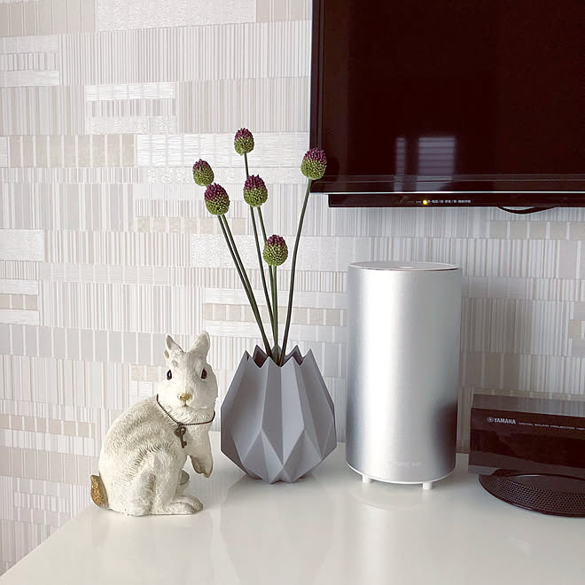 フラワーベース 丹頂アリウム テレビボードの上 アロミックエアー コメント返せてなくてすみません などのインテリア実例 19 06 10 07 51 18 Roomclip ルームクリップ