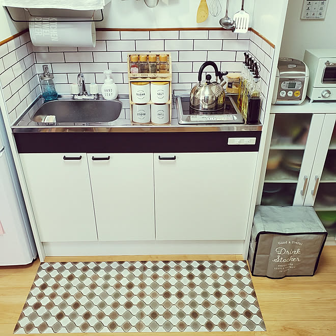 キッチン ワンルーム 1r ひとり暮らし 一人暮らし などのインテリア実例 06 04 16 24 Roomclip ルームクリップ