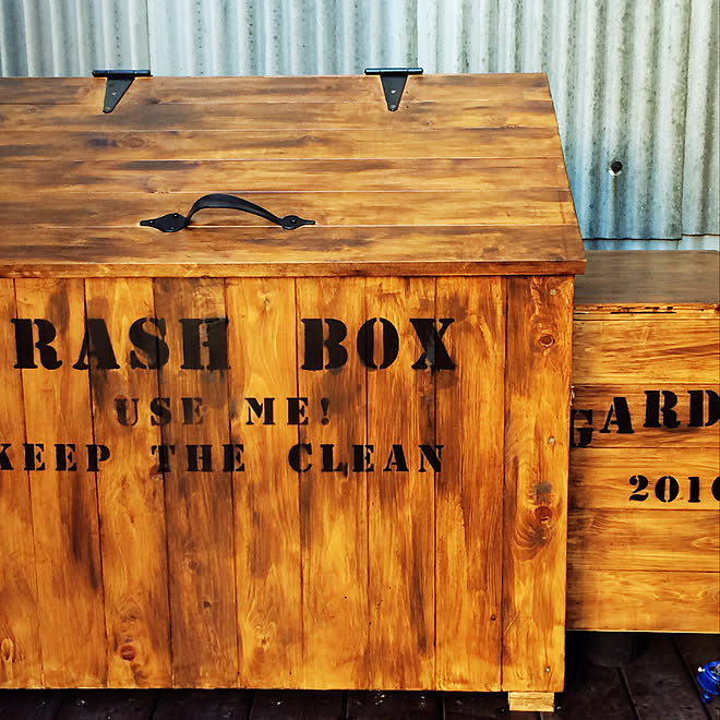 外用ゴミ箱 ゴミ箱diy Diy カフェ風 男前 などのインテリア実例 08 19 11 31 01 Roomclip ルームクリップ