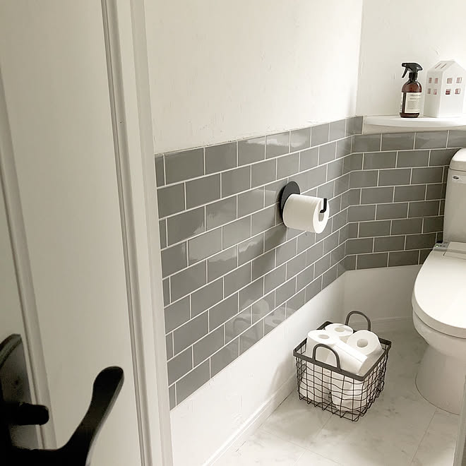 バス トイレ トイレ 漆喰 漆喰壁diy インスタ Orie927 などのインテリア実例 18 06 06 40 41 Roomclip ルームクリップ