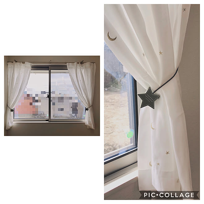 マグネットタッセル カーテンタッセル ダイソー 子供部屋 レースカーテン などのインテリア実例 09 15 17 56 28 Roomclip ルームクリップ