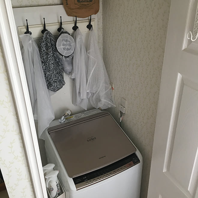洗濯機置き場 ビートウォッシュ Diyフック Diy 洗濯ネット などのインテリア実例 07 31 09 05 47 Roomclip ルームクリップ