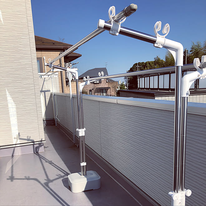 物干し台 ワイドバルコニー 物干し竿 5ldk こどものいる暮らし などのインテリア実例 19 04 03 15 57 28 Roomclip ルームクリップ