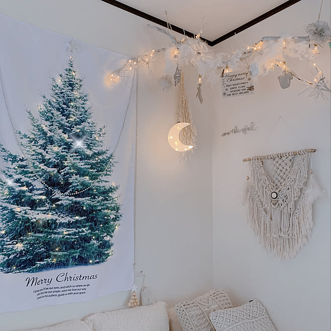 ファブリックツリー ファブリックポスター クリスマス Ledライト Ikea などのインテリア実例 11 07 14 03 36 Roomclip ルームクリップ
