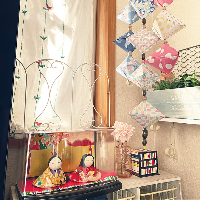 小さいお雛様 吊るし飾り 折り紙 諸江屋 ひなまつり21 などのインテリア実例 21 02 16 16 43 33 Roomclip ルームクリップ