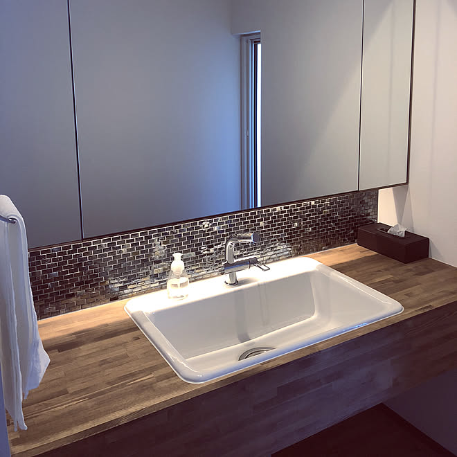 バス トイレ 名古屋モザイク ニューヨーカーグラス 名古屋タイル 名古屋モザイク 名古屋モザイクタイル などのインテリア実例 18 09 11 08 32 48 Roomclip ルームクリップ