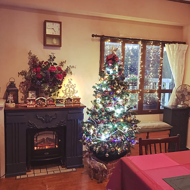 暖炉風diy 二重窓自作 二重窓diy クリスマスツリー ツリー などのインテリア実例 22 11 17 18 00 40 Roomclip ルームクリップ