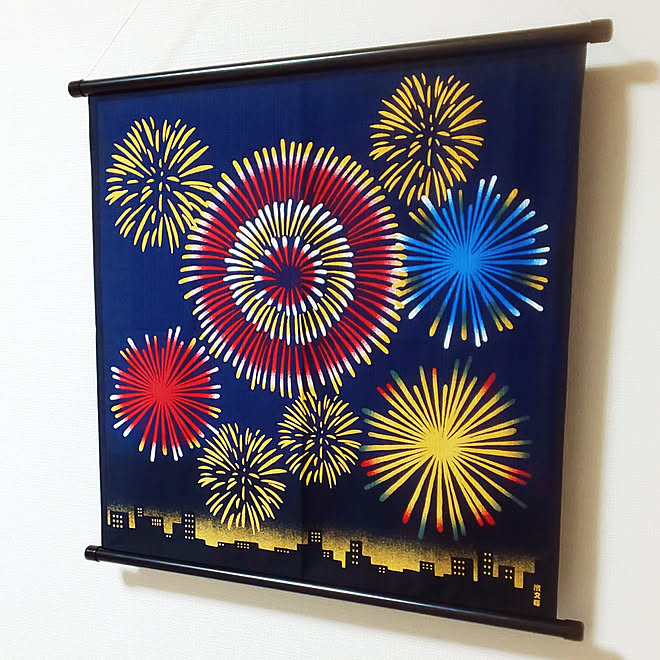 風呂敷タペストリー 和室 リビングつながりの和室 花火 夏 などのインテリア実例 07 31 21 59 08 Roomclip ルームクリップ