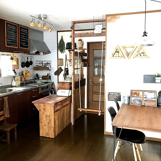 キッチン ブランコdiy ブランコ おうちブランコ ナチュラルインテリア などのインテリア実例 18 06 29 14 52 53 Roomclip ルームクリップ