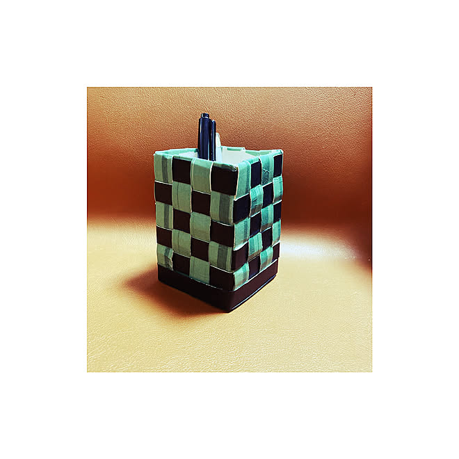 鬼滅の刃 牛乳パックリメイク ダイソー マスキングテープ 子供部屋 机のインテリア実例 21 02 16 18 06 13 Roomclip ルームクリップ