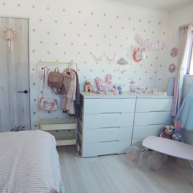 部屋全体/子供部屋/娘の部屋/広角レンズ/パステルカラーインテリア&hellip;などのインテリア実例 20190410 101814