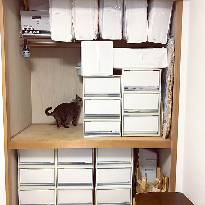 棚/IKEA/押入れ収納/マンション暮らし/シンプルインテリア...などのインテリア実例 20180904 103205