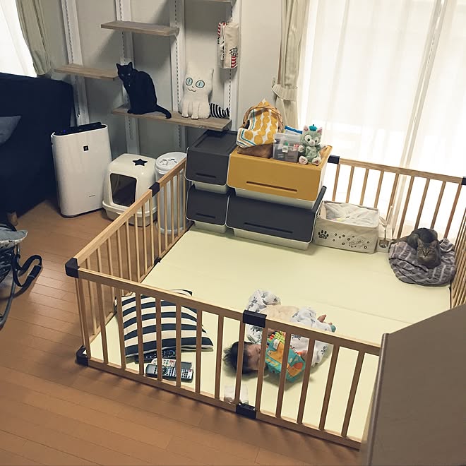 リビング/猫と暮らす。/狭小住宅/6ヶ月/赤ちゃんのいる部屋...などのインテリア実例 20160925