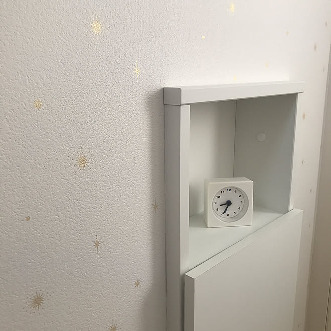 星柄 星の壁紙 時計 トイレの棚 三井ホーム などのインテリア実例 10 14 08 39 40 Roomclip ルームクリップ