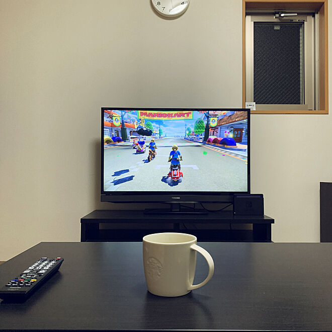 マリオカート Nintendo Switch ゲーム ゲーム部屋 スターバックス などのインテリア実例 03 17 23 58 16 Roomclip ルームクリップ