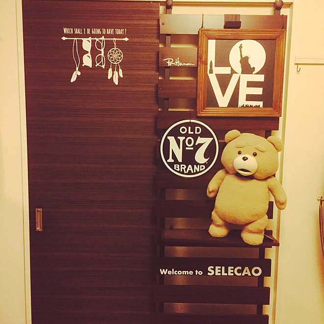 バス トイレ 看板 モノトーン ウォールステッカー テッドくん などのインテリア実例 16 04 03 19 38 50 Roomclip ルームクリップ