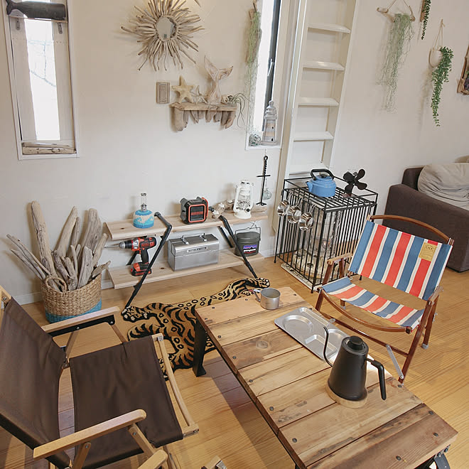 リビング 塩ビパイプdiy 海を感じるインテリア 流木diy Diy男子 などのインテリア実例 19 02 02 09 22 29 Roomclip ルームクリップ