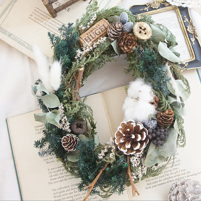 クリスマス クリスマス雑貨 ウィンターリース 冬リース クリスマスリース などのインテリア実例 11 13 12 18 05 Roomclip ルームクリップ