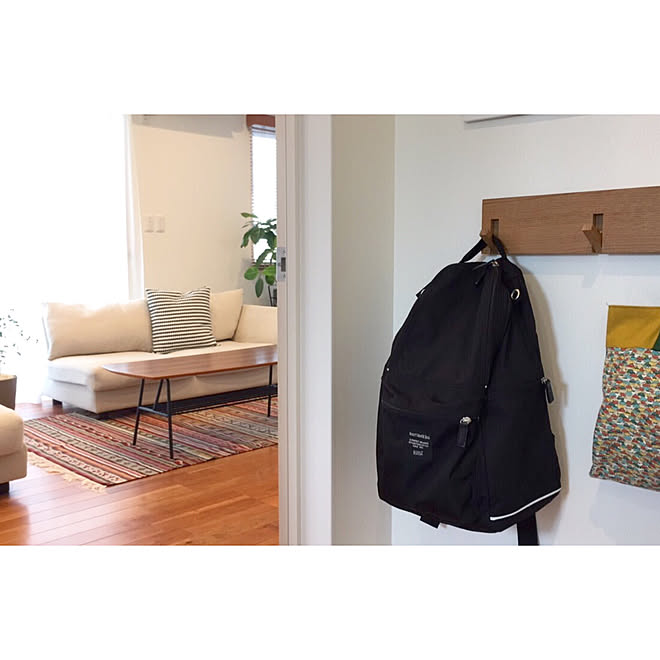 玄関 入り口 テーブル ソファ カバン掛け 無印良品 などのインテリア実例 17 09 11 13 29 08 Roomclip ルームクリップ