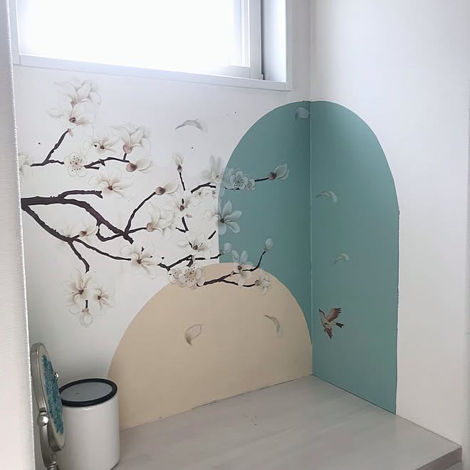 木蓮 花柄 水性塗料 剥がせる壁紙 花鳥風月 などのインテリア実例 21 08 07 16 46 51 Roomclip ルームクリップ