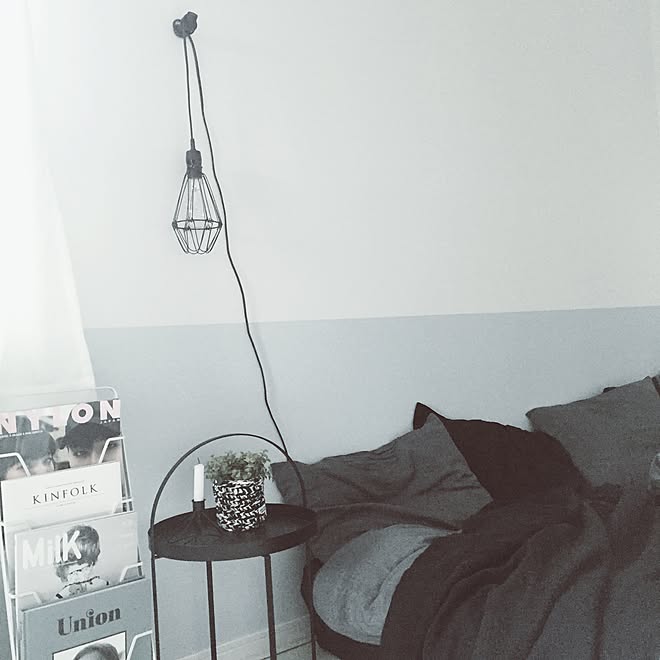 ベッド周り/モノトーン化/モノトーン/白黒/ニトリ...などのインテリア実例 - 2016-04-25 17:54:51