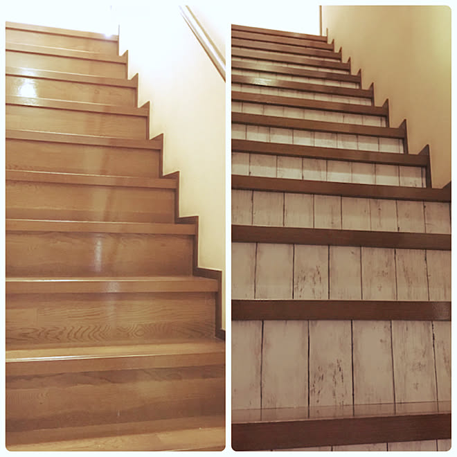 壁 天井 Daiso 築年越えの自宅 階段 リメイクシート などのインテリア実例 18 08 13 16 30 57 Roomclip ルームクリップ