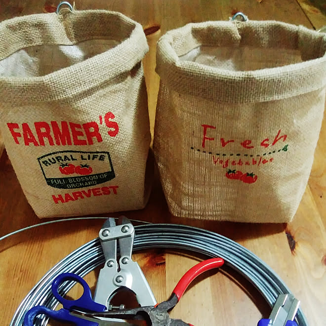 セリア 麻袋の鉢カバー 針金のインテリア実例 17 10 07 11 22 37 Roomclip ルームクリップ