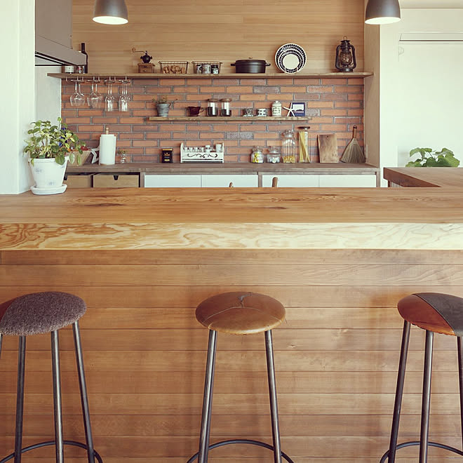 キッチン/バー風/観葉植物/バーカウンター/ナチュラル...などのインテリア実例 - 2017-10-18 02:01:47