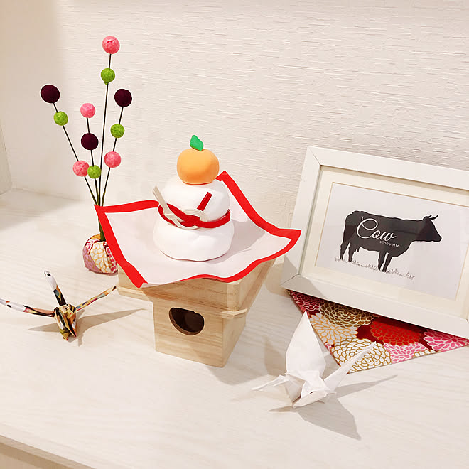 鏡餅 干支 粘土あそび 折り紙 新年の準備 などのインテリア実例 12 29 15 50 36 Roomclip ルームクリップ