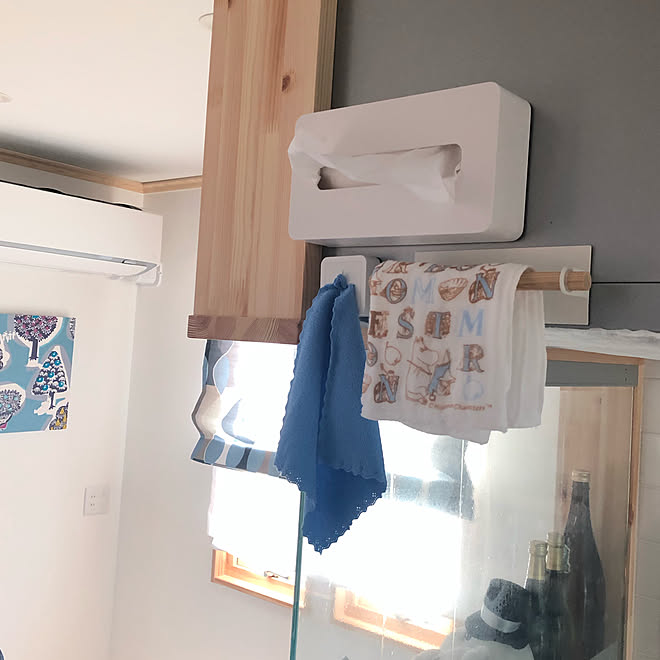 食器拭き用 台拭き収納場所 ティッシュ収納 ティッシュカバー マグネット などのインテリア実例 05 12 18 14 33 Roomclip ルームクリップ
