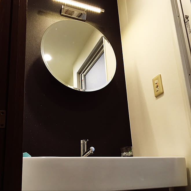 洗面台 リクシル 丸型ミラーキャビネット 洗面所 バス トイレ などのインテリア実例 21 12 09 13 34 28 Roomclip ルームクリップ