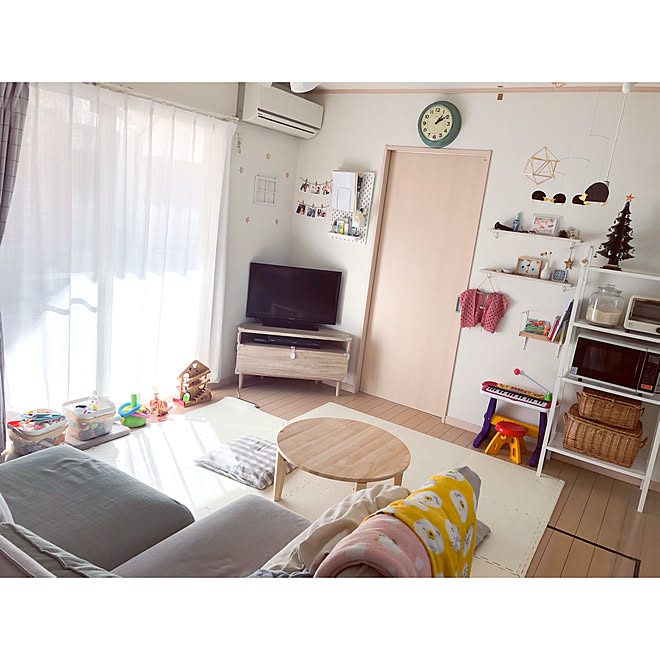 おもちゃ収納/狭い家/リビングダイニング9畳/リビングダイニング兼用/IKEA...などのインテリア実例