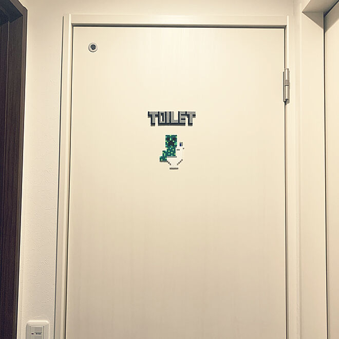 トイレのドア マインクラフト Minecraft クリーパー アイロンビーズ バス トイレのインテリア実例 10 10 17 28 53 Roomclip ルームクリップ
