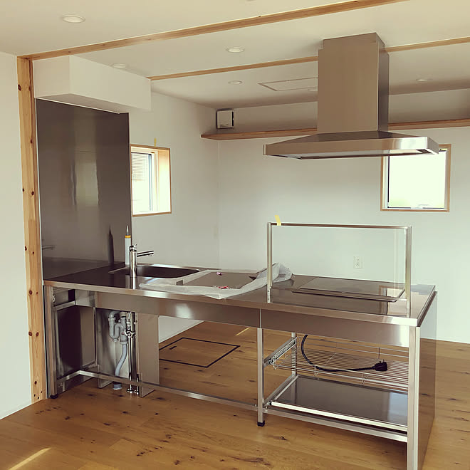 ステンレスキッチン 無印良品の家 無印良品の家 木の家 シンプル キッチンのインテリア実例 10 12 17 53 32 Roomclip ルームクリップ