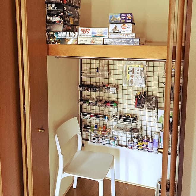 クローゼットの中 賃貸 趣味スペース プラモデル 仕切り収納 などのインテリア実例 17 06 23 11 46 17 Roomclip ルームクリップ