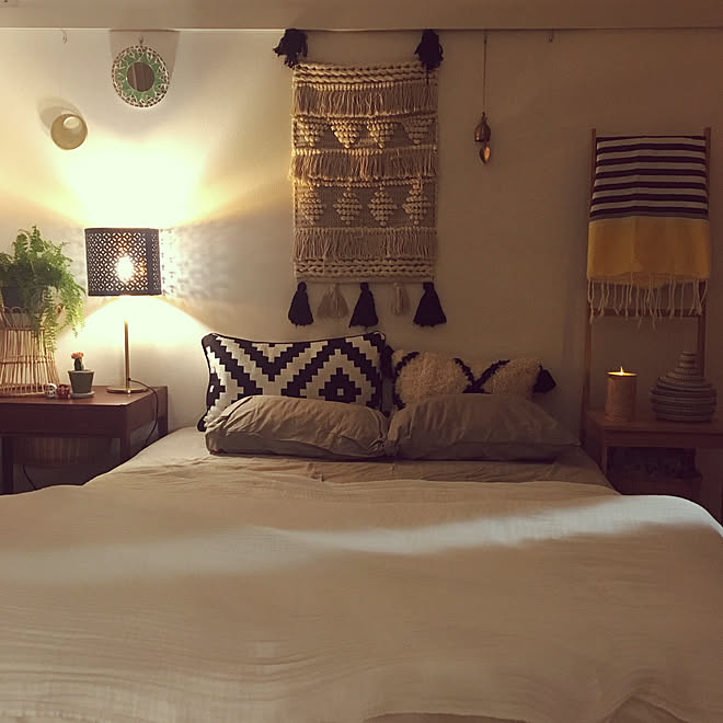 ベッド周り/暮らしの一コマ/simple&natural/boho chic/BOHOインテリア...などのインテリア実例 - 2018-07-31 22:14:58