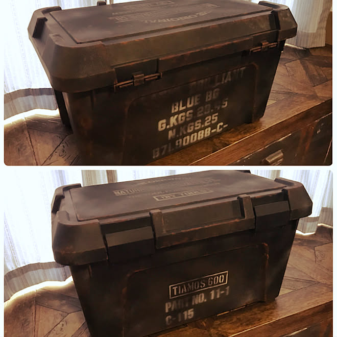 インダストリアル ヴィンテージ風 収納box 男前 ステンシルシート などのインテリア実例 21 08 08 16 53 35 Roomclip ルームクリップ