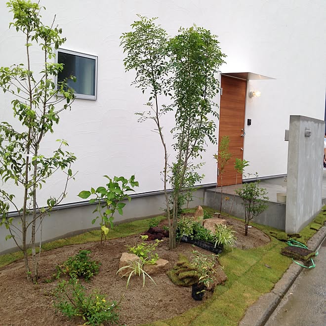 外構/新築/外壁塗り壁/建築中/白...などのインテリア実例 - 2015-06-26 11:23:41