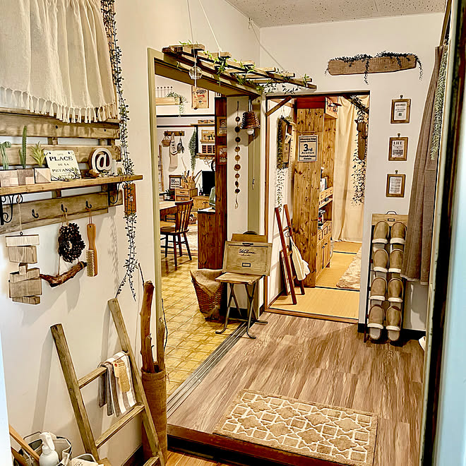 Diy カフェ風 団地インテリア 玄関 入り口のインテリア実例 21 07 30 18 11 05 Roomclip ルームクリップ