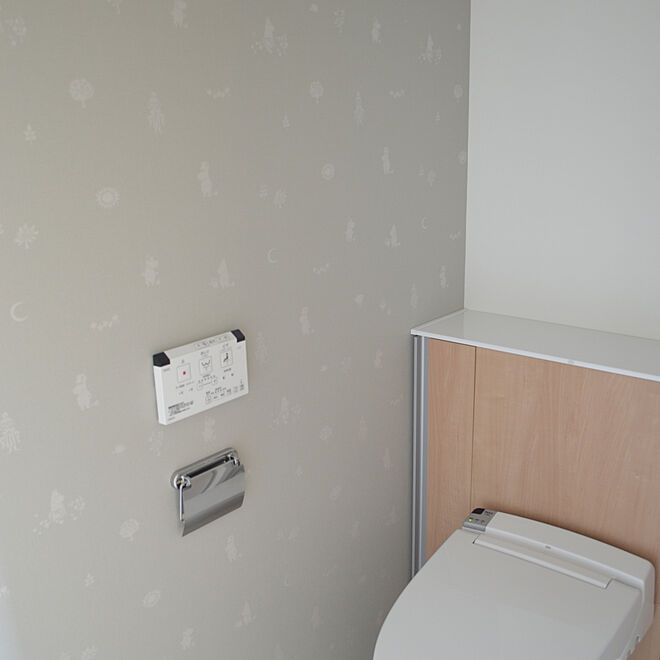 バス トイレ アクセントクロス ムーミン トイレのインテリア実例 06 15 16 11 58 Roomclip ルームクリップ